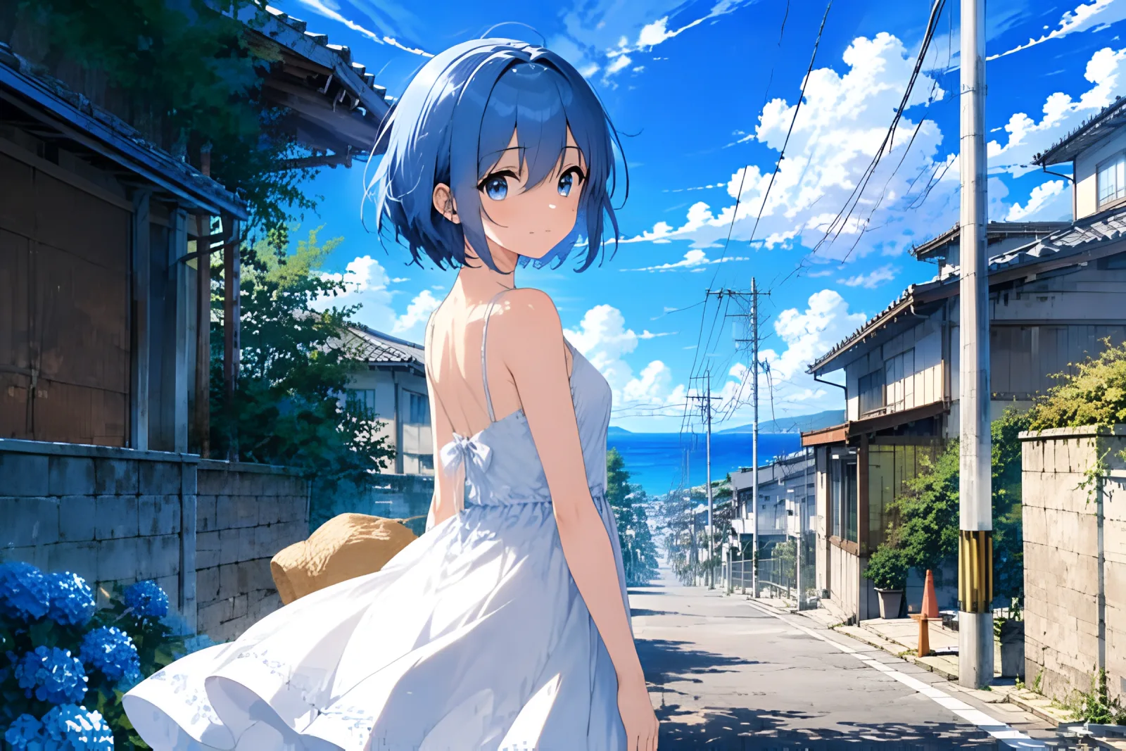 Vorher-Nachher-Vergleich einer hochskalierten Anime-Illustration